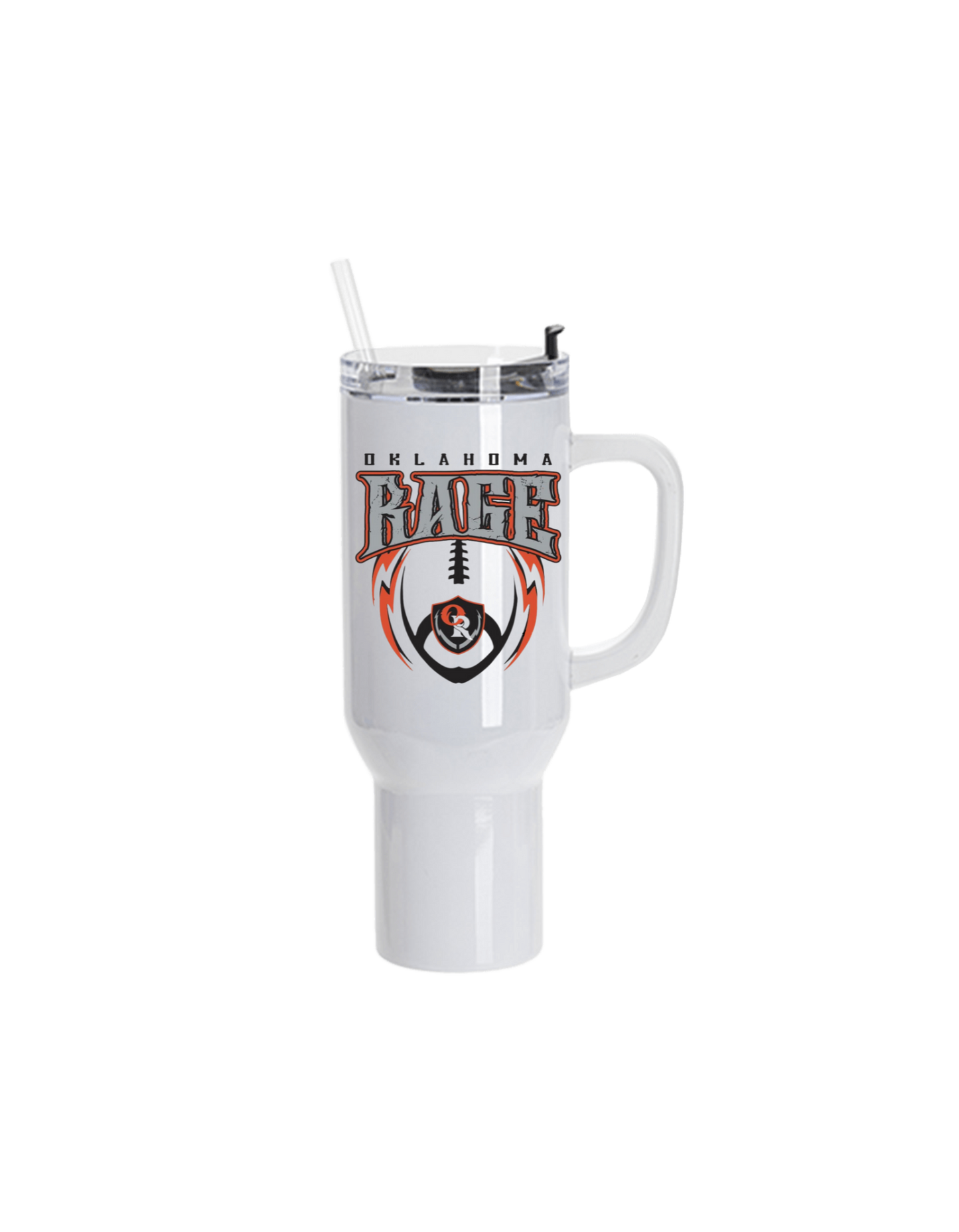 Oklahoma Rage Womans Football Gear 40 oz Stainless Steel Tumbler with Logo