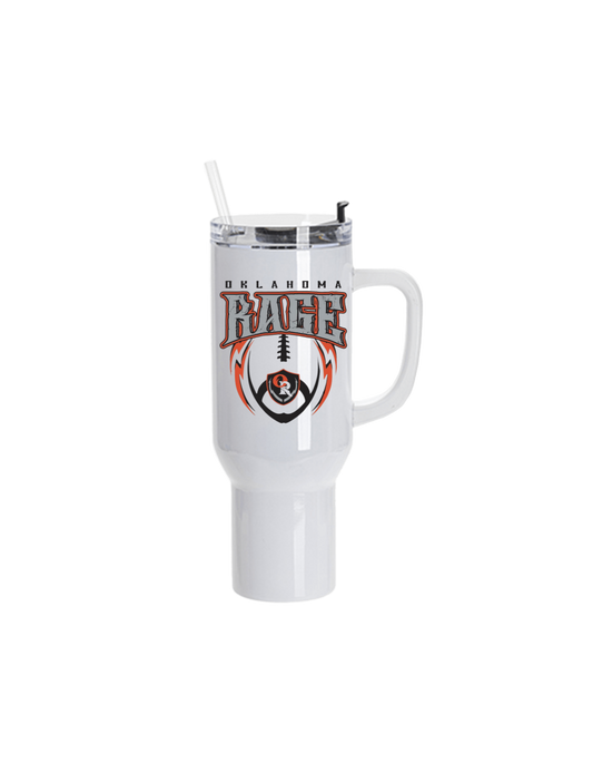 Oklahoma Rage Womans Football Gear 40 oz Stainless Steel Tumbler with Logo