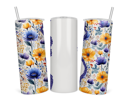 20oz Stainless Steel Tumbler with lid and Straw in "Personalized with your name"  Design