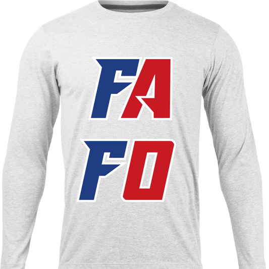 Men's long sleeve gray or black FA FO t-shirt F**k around Find Out American shirt