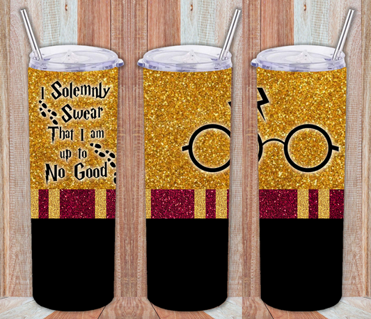 20oz Stainless Steel Tumbler with lid and Straw in "Harry Potter" Design