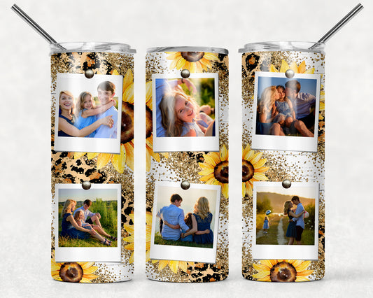20oz Stainless Steel Tumbler with lid and Straw in "Personalized with 6 of your photos" Design