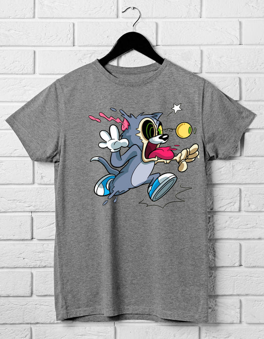 Crewneck T-shirt with Tom the Cat Design