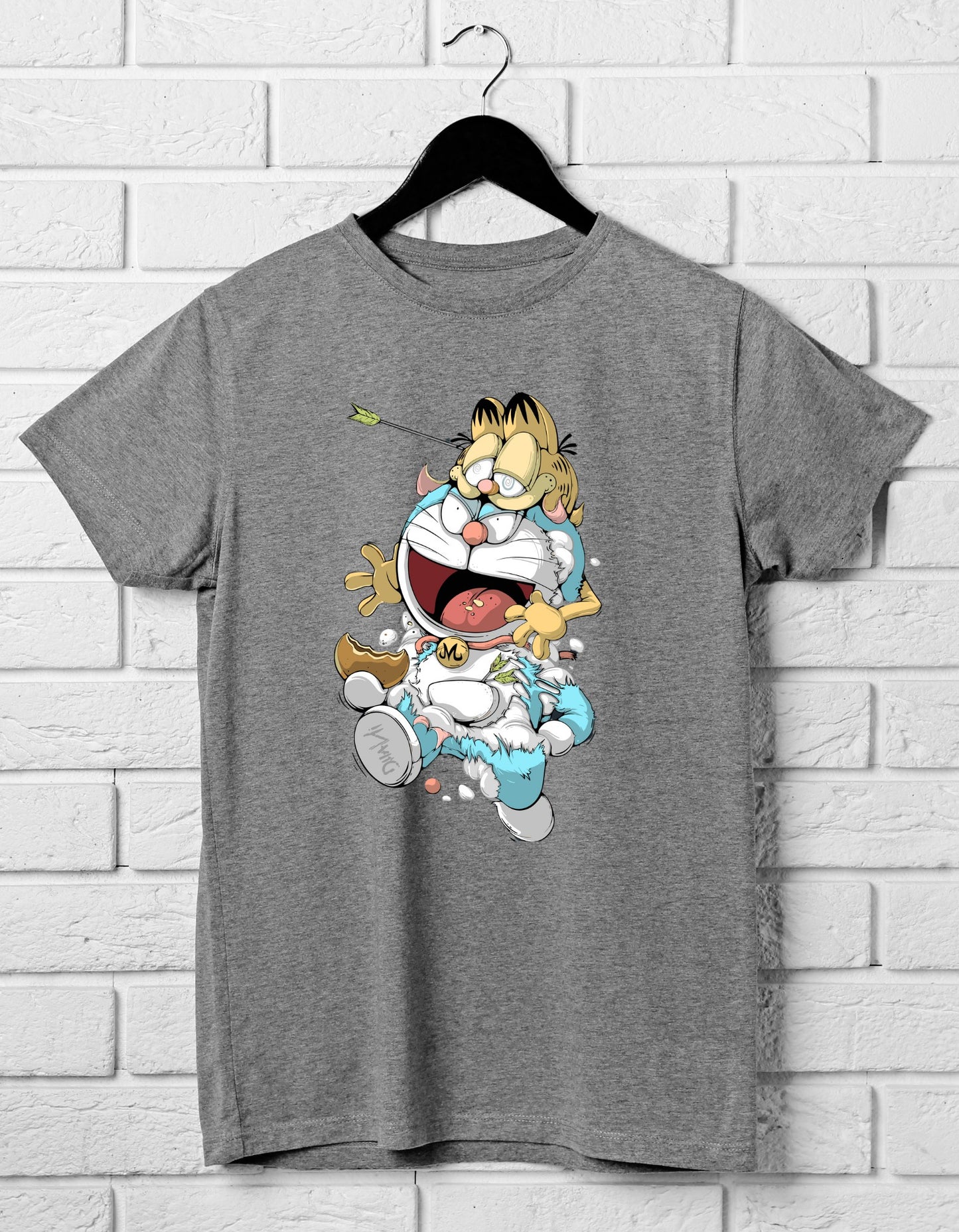 Crewneck T-shirt with Garfield Design