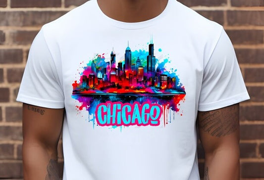 Short Sleeve T-shirt with a Chicago City View