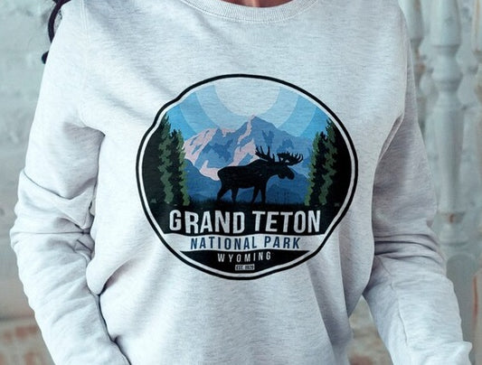 Long Sleeve T-shirt with Grand Teton National Park Design
