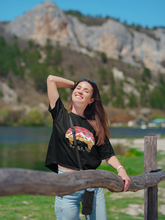 Long Sleeve T-shirt with Great Smoky Mountains Design