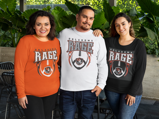 Oklahoma Rage Woman's Football Gear " Long Sleeve Logo t-shirt"