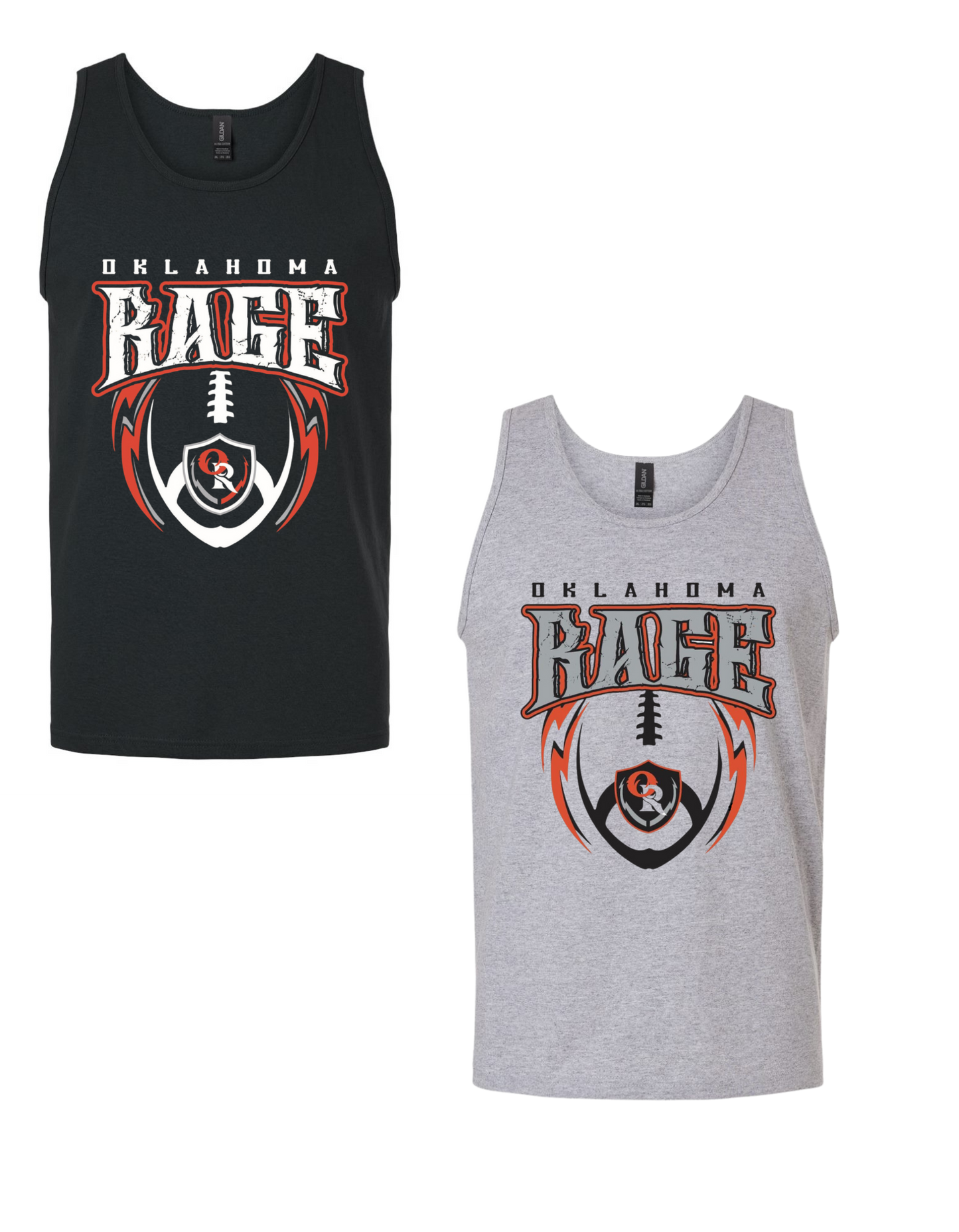 Oklahoma Rage Tank Top in Black or Grey with Logo