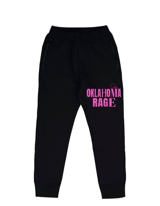 Oklahoma Rage Women's Football Gear Pink Printed Glitter Sweatpants