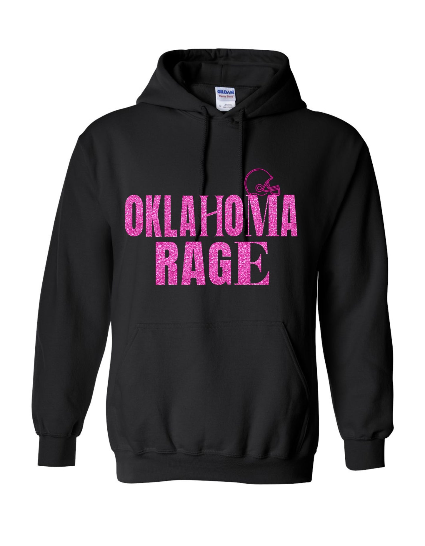 Oklahoma Rage Women's Football Gear "Pink Glitter" T-shirt or  Hoodie