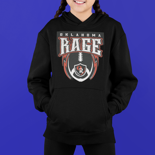 Oklahoma Rage Women's Football Gear "Youth Rage Logo Hoodie"